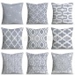 亚马逊速卖通热卖 欧式复古灰色几何亚麻棉麻抱枕套 四季通用抱枕